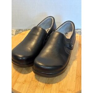 Alegria Women's Black Leather Slip On Clog Shoes Comfort Size 38‎ SKU88